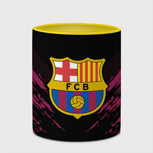 Кружка цветная Barcelona FC: Sport Fashion / 3D-Белый + желтый – фото 2