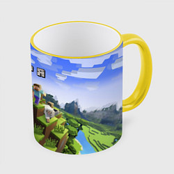 Кружка 3D Майнкрафт: Варя, цвет: 3D-желтый кант