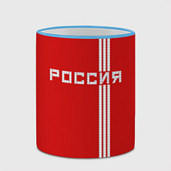Кружка 3D Россия: Красная машина, цвет: 3D-небесно-голубой кант — фото 2