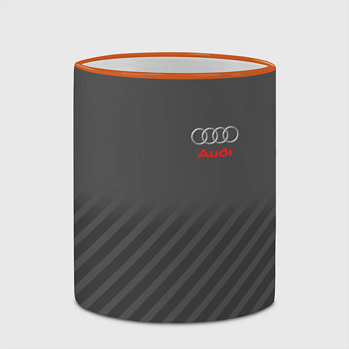 Кружка цветная Audi: Grey Sport Line / 3D-Оранжевый кант – фото 2