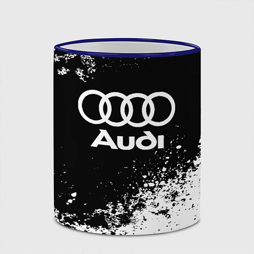 Кружка цветная Audi: Black Spray / 3D-Синий кант – фото 2