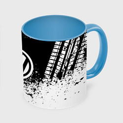 Кружка 3D Volkswagen: Black Spray, цвет: 3D-белый + небесно-голубой