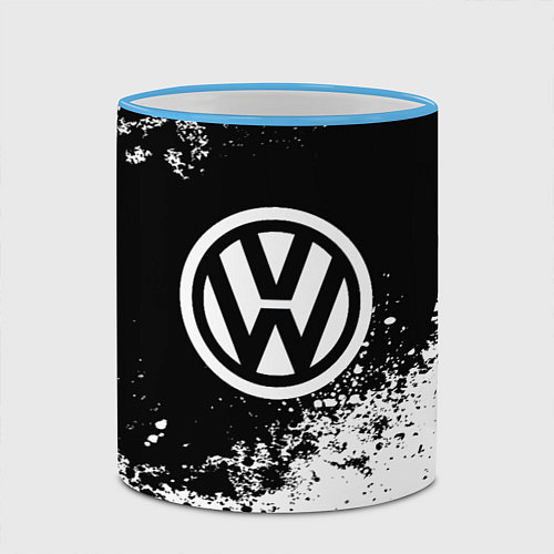 Кружка цветная Volkswagen: Black Spray / 3D-Небесно-голубой кант – фото 2