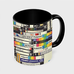 Кружка 3D VHS-кассеты, цвет: 3D-белый + черный