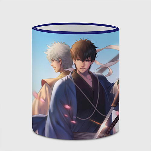 Кружка цветная Gintama / 3D-Синий кант – фото 2