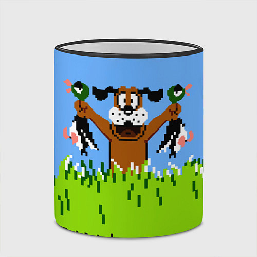 Кружка цветная Duck Hunt / 3D-Черный кант – фото 2