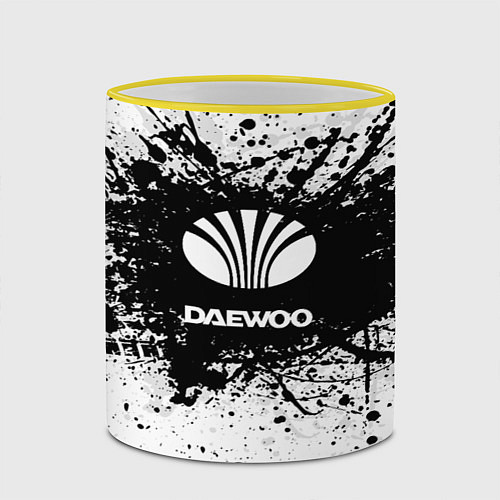 Кружка цветная Daewoo: Black Spray / 3D-Желтый кант – фото 2