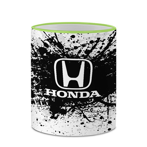 Кружка цветная Honda: Black Spray / 3D-Светло-зеленый кант – фото 2