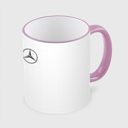 Кружка 3D Mercedes B&W, цвет: 3D-розовый кант