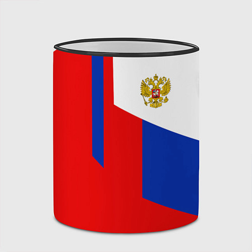 Кружка цветная Russia: Geometry Tricolor / 3D-Черный кант – фото 2