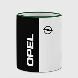 Кружка 3D Opel B&W, цвет: 3D-зеленый кант — фото 2