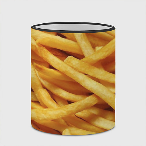 Кружка цветная Картофель фри / 3D-Черный кант – фото 2