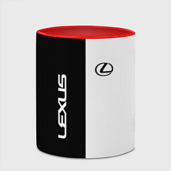 Кружка 3D Lexus: Black & White, цвет: 3D-белый + красный — фото 2