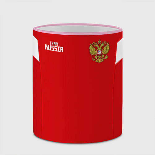 Кружка цветная Россия: Акинфеев ЧМ-2018 / 3D-Розовый кант – фото 2
