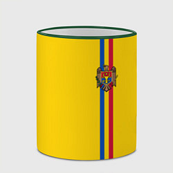 Кружка 3D Молдавия: лента с гербом, цвет: 3D-зеленый кант — фото 2
