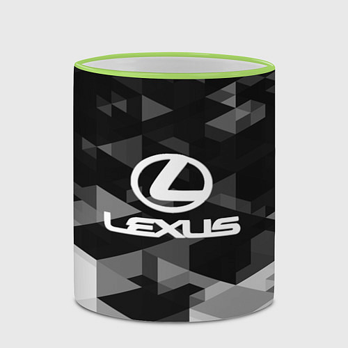 Кружка цветная Lexus sport geometry / 3D-Светло-зеленый кант – фото 2