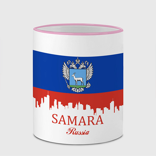 Кружка цветная Samara: Russia / 3D-Розовый кант – фото 2