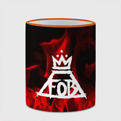 Кружка 3D Fall Out Boy: Red Flame, цвет: 3D-оранжевый кант — фото 2