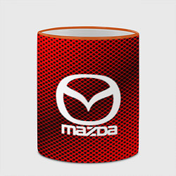 Кружка 3D Mazda: Red Carbon, цвет: 3D-оранжевый кант — фото 2