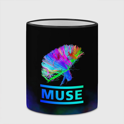 Кружка цветная Muse: Neon Flower / 3D-Черный кант – фото 2