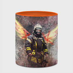 Кружка 3D Пожарный ангел, цвет: 3D-белый + оранжевый — фото 2