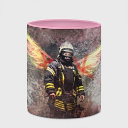 Кружка 3D Пожарный ангел, цвет: 3D-белый + розовый — фото 2