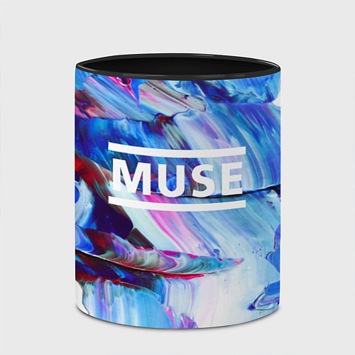 Кружка цветная MUSE: Blue Colours / 3D-Белый + черный – фото 2