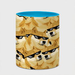 Кружка 3D Doge: Deal with it, цвет: 3D-белый + небесно-голубой — фото 2
