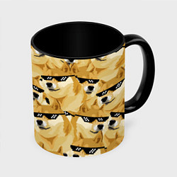 Кружка 3D Doge: Deal with it, цвет: 3D-белый + черный