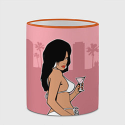 Кружка 3D GTA VC: Girl with Martini, цвет: 3D-оранжевый кант — фото 2