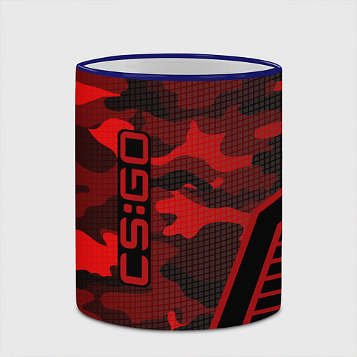 Кружка цветная CS:GO Red Camo / 3D-Синий кант – фото 2