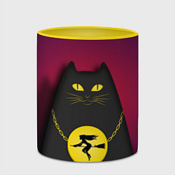 Кружка 3D Кот Бегемот, цвет: 3D-белый + желтый — фото 2