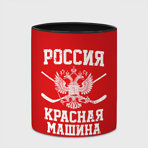 Кружка цветная Россия: Красная машина / 3D-Белый + черный – фото 2