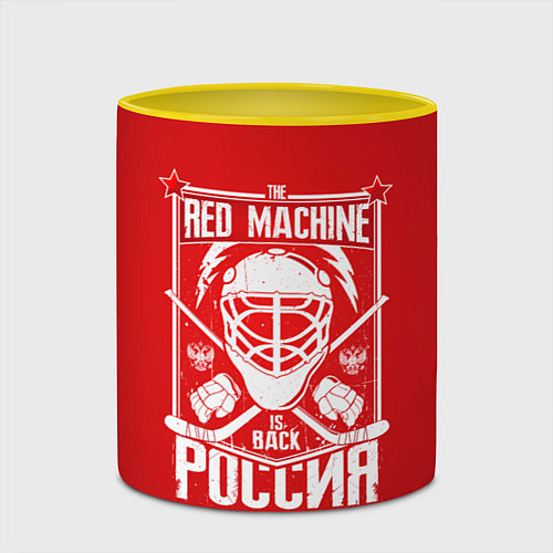 Кружка цветная Red machine is back / 3D-Белый + желтый – фото 2