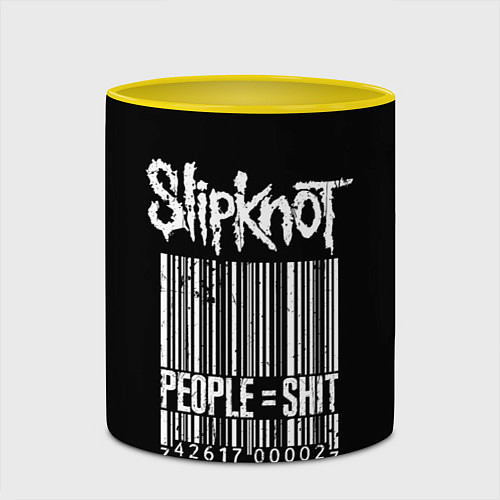 Кружка цветная Slipknot: People Shit / 3D-Белый + желтый – фото 2