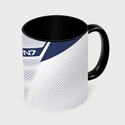 Кружка 3D N7: White Armor, цвет: 3D-белый + черный
