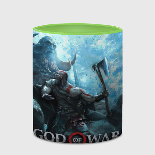 Кружка цветная God of War: Dynasty / 3D-Белый + светло-зеленый – фото 2