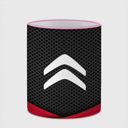 Кружка 3D Citroen: Grey Carbon, цвет: 3D-розовый кант — фото 2