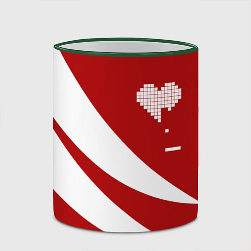 Кружка цветная Игра в сердца / 3D-Зеленый кант – фото 2