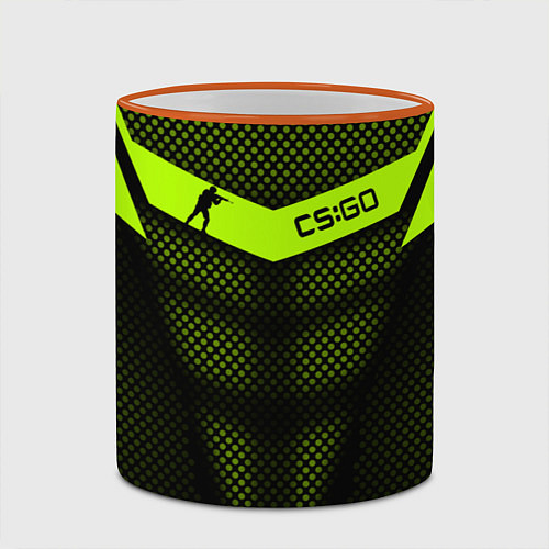 Кружка цветная CS:GO Carbon Form / 3D-Оранжевый кант – фото 2