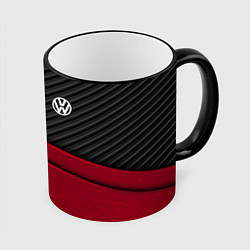 Кружка 3D Volkswagen: Red Carbon, цвет: 3D-черный кант