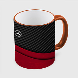 Кружка 3D Mercedes Benz: Red Carbon, цвет: 3D-оранжевый кант