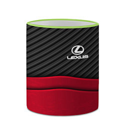 Кружка 3D Lexus: Red Carbon, цвет: 3D-светло-зеленый кант — фото 2