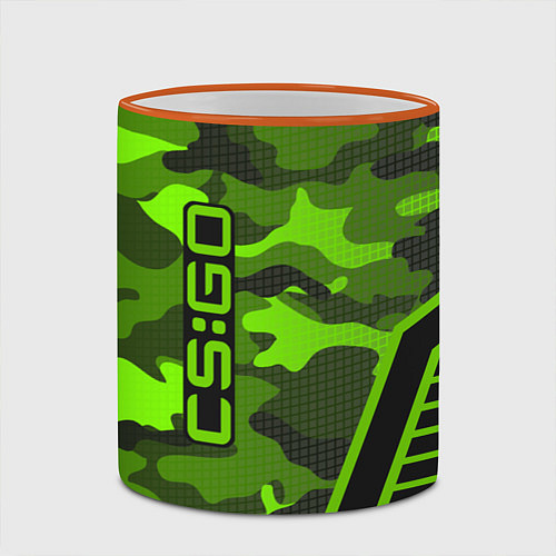 Кружка цветная CS:GO Light Green Camo / 3D-Оранжевый кант – фото 2