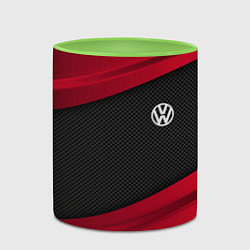 Кружка 3D Volkswagen: Red Sport, цвет: 3D-белый + светло-зеленый — фото 2