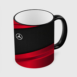 Кружка 3D Mercedes Benz: Red Sport, цвет: 3D-черный кант