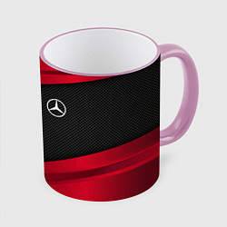 Кружка 3D Mercedes Benz: Red Sport, цвет: 3D-розовый кант
