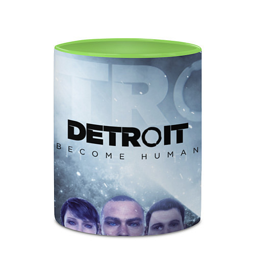 Кружка цветная Detroit: Become Human / 3D-Белый + светло-зеленый – фото 2