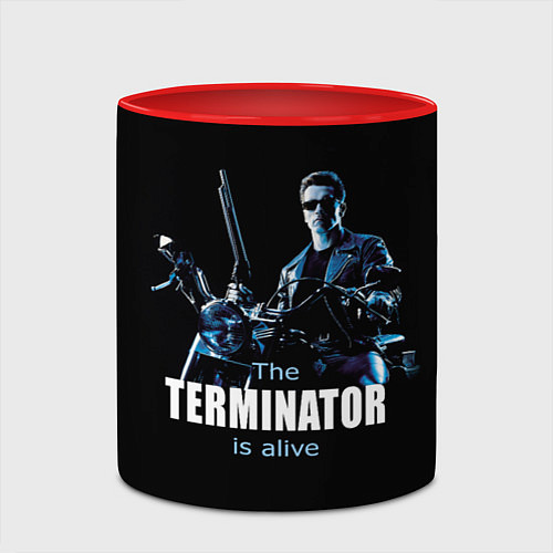 Кружка цветная Terminator: Is alive / 3D-Белый + красный – фото 2