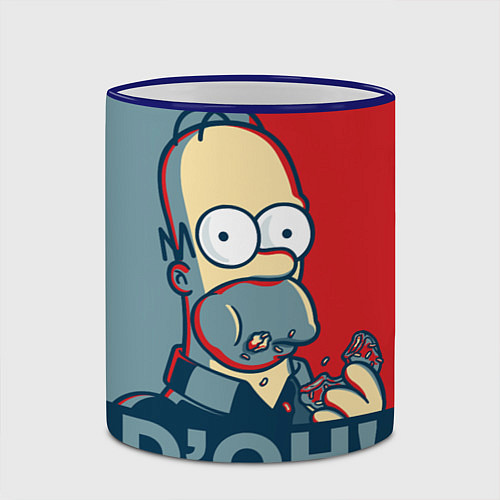 Кружка цветная Homer Simpson DOH! / 3D-Синий кант – фото 2